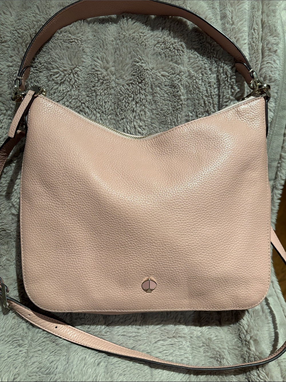 kate spade Pebbled Leather Shoulder Bag - Light Pink